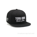 Zwarte 3D geborduurde snapback -hoed